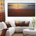 thumbnail image 1 of Foot printed Sandy Ocean Beach - Seashore Canvas Art Print, 1 of 4