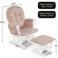thumbnail image 2 of Gymax Glider and Ottoman Cushion Set Wood Baby Nursery Rocking Chair Pink, 2 of 10