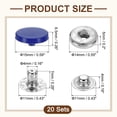 thumbnail image 2 of 20 Set Snap Fasteners, 15mm #831 Zinc Alloy Press Studs Buttons, Dark Blue, 2 of 6