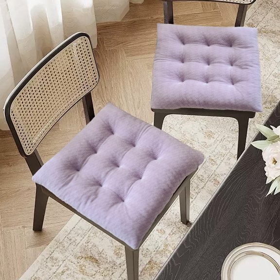 Thickened Plush Seat Cushion | 40x40cm Non-Slip Bottom | Winter Warm Chair & Sofa Cushion | Soft Polyester | Machine Washable | Pink, Purple, Blue, Gray, Coffee