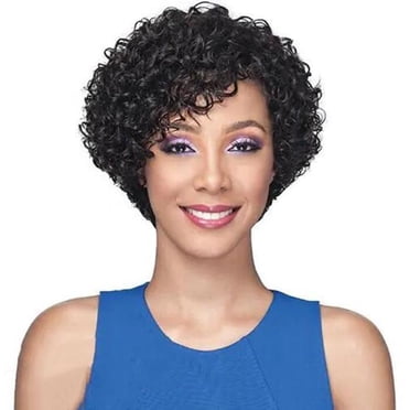 XIAQUJ Perruques en Cheveux Humains pour Femmes Noires Perruques Courtes Sans Dentelle devant Couleur Naturelle Noir