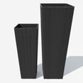 thumbnail image 1 of GloryStar Decorative Tall Planters for Outdoors, Large Set of 2 Plant Pots with Drainage System, Suitable for Front Porch, Patio, Garden Pathways and Backyard Areas, 1 of 6
