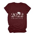 thumbnail image 2 of Pompotops T-Shirt Décontracté à Manches Courtes pour Femmes avec Imprimé Lettre, 2 of 6