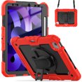 thumbnail image 2 of XYX For iPad Air 5th/4th Generation 10.9 inch 2022/2020 Case, 360 Rotating Shockproof Cover with Stand, Screen Protector, Shoulder Strap, Red, 2 of 7