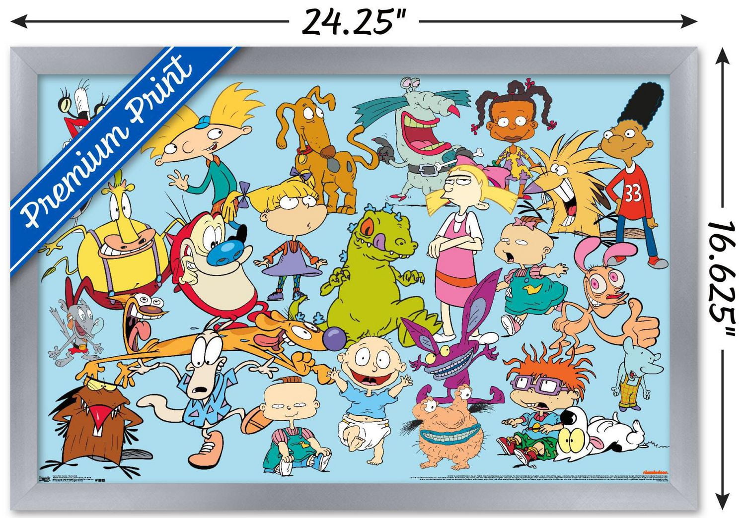 Nickelodeon Characters Wall Poster, 14.725" x 22.375" Framed