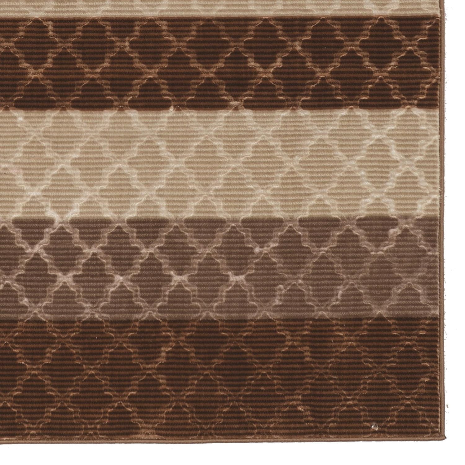 Tapis Evolution à rayures en treillis 8 pi x 10 3 po, beige et marron