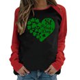 thumbnail image 1 of QIPOPIQ T-Shirts à Manches Longues à Col Rond pour Femmes T-Shirts de la Saint-Patrick T-Shirt Imprimé Trèfle de Printemps T-Shirt Vert Porte-Bonheur T-Shirts de la Saint-Patrick Tuniques Patchwork Hauts Chemises de Fête Aubaines, 1 of 4