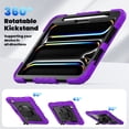 thumbnail image 4 of XYX For iPad Pro 11 inch Case 2024 (M4), 360 Rotating Shockproof Cover with Stand, Screen Protector, Shoulder Strap, Purple, 4 of 7