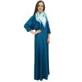 thumbnail image 3 of Bimba Robe Maxi pour Femme avec Pompon avec Foulard Boho Bleu Robes d'Été-4, 3 of 6