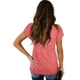 thumbnail image 4 of Pompotops Femmes Été V-Cou Imprimé Floral Tops T-Shirts Casual Pétale Manches Chemisier, 4 of 5