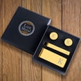 thumbnail image 3 of BodyJ4You 4PC Cufflinks Tie Bar Money Clip Button Shirt Personalized Initials Letter I Gift Set, 3 of 6