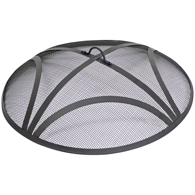 Sunnydaze Écran Rond en Acier Renforcé Robuste pour l'Extérieur Fire Pit Spark Screen avec Poignée Anneau - 24 Pouces - Noir. un Écran en Treillis d'Acier durable Conçu pour les Foyers Extérieurs, Offrant de la Sécurité en Contenant des Étincelles et des Braises. Comprend une fine Maille pour la Circulation d'Air et une Poignée Anneau en Métal pour un Retrait Facile. Convient comme Accessoire de Foyer pour le Chauffage Extérieur et des Rassemblements Plus Sûrs.
