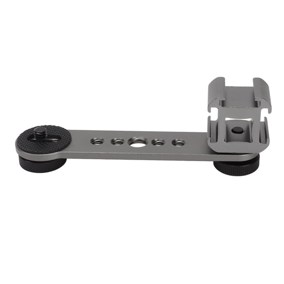 Microphone Stand Bracket, Durable Triple Lightweight Multi Function Cold Shoe Mount Adapter Aluminium Alloy For Tripod Dark Gray
