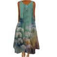 thumbnail image 2 of LOVZFMLL Dresses Women Casual Draw Back Printed Sleeveless Ruffle Lace-up Cold Shoulder Dress, 2 of 5