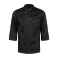 thumbnail image 1 of YUUMIN Unisex Men's Chef Jacket Chef Coat Hotel Kitchen Work Uniform Shirts Restaurant Cook Tops Black Long Sleeve XXL, 1 of 5