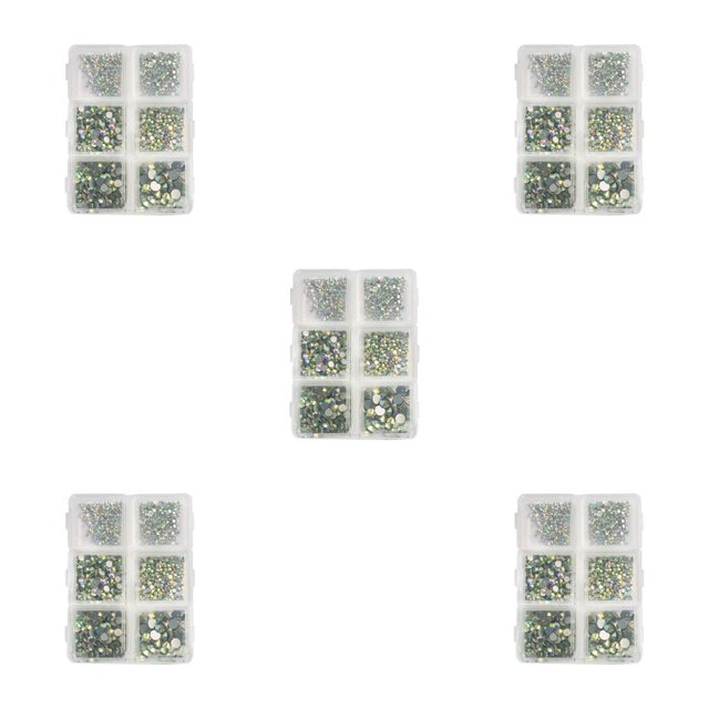 Shengyu 1 Bag Glass Crystal Eye-catching Easy to Paste Nail Rhinestones DIY Handcraft Different Styles Sweet Gift for Mobile Phone Type 1 320 White AB 5PCS