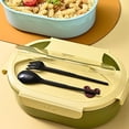 thumbnail image 4 of EGNMCR Kitchen Gadgets, Large Capacity Double Layer Compartment Lunch Box Fashionable Oval Lunch Box Portable Heatable Lunch Box Compartments No Odor Easy To Clean Plastics Bento Boxes, 4 of 6