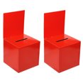 thumbnail image 1 of Unique Bargains Ballot Box 6"x6"x6" Raffle Box with Removable Header Board Suggestion Box Cardboard Box Red 2Pack, 1 of 5