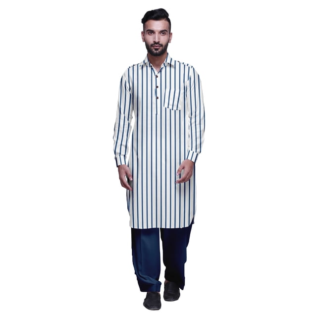 Atasi Kurta Pathani Classique à Col pour Garçons Chemise en Rayonne à Poche avant