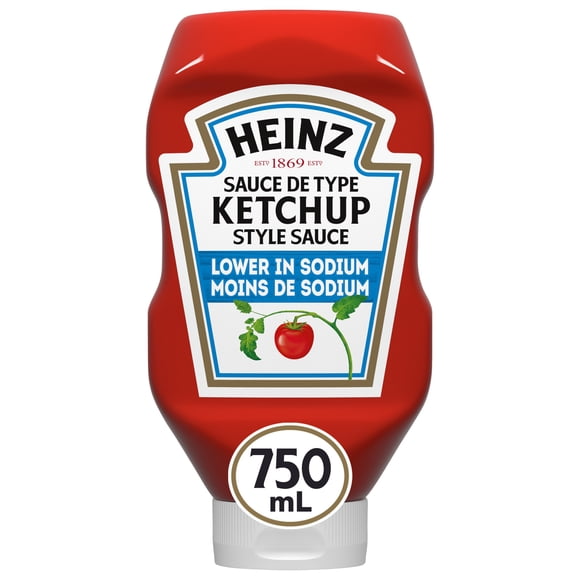 Heinz Tomato Lower Sodium Ketchup, 750 mL Squeeze Bottle