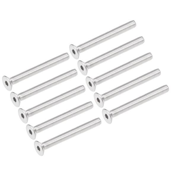 Unique Bargains M5x45mm Flat Head Machine Screws Inner Hex Screw 304 Stainless Steel Fasteners Bolts 20 Pcs