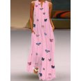 thumbnail image 2 of Innerwin Longues Robes Maxi à Imprimé Floral pour Femmes, Robe d'Été de Plage, Vacances, Sans Manches, Style Débardeur Hawaïen, V m, 2 of 8