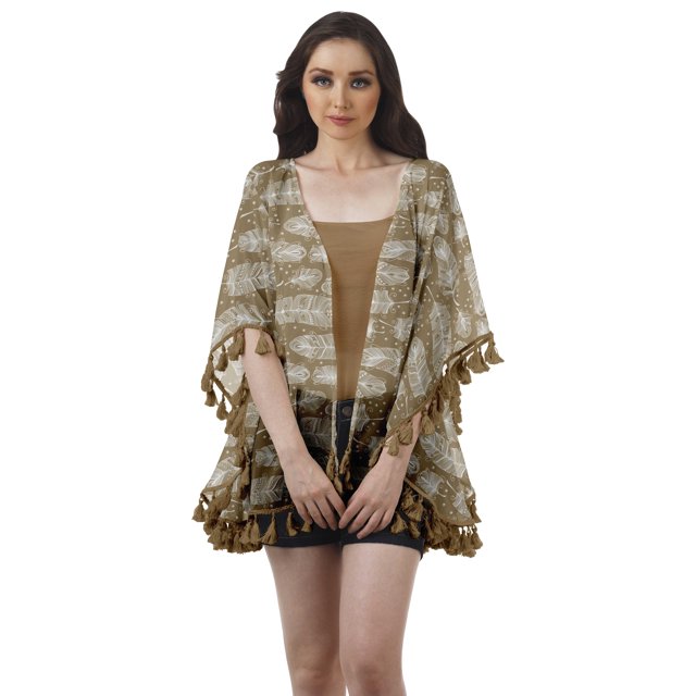 Moomaya Front Open Printed Shrug Beach Clothes For Kimono Cardigans For Women