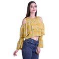 thumbnail image 3 of Moomaya Printed Casual Long Sleeve Tops Women Cold Shoulder Ruffle Sleeves Top, 3 of 4