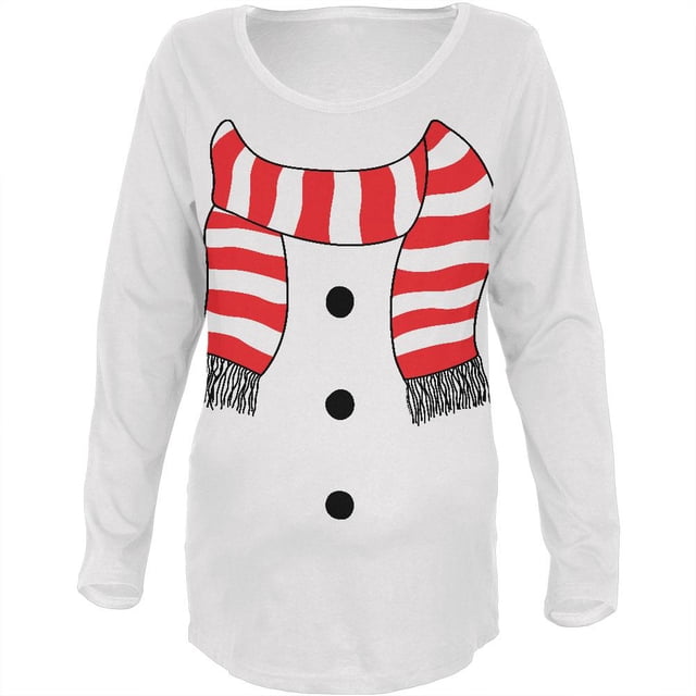 Halloween Snowman Costume Costume Blanc Maternité Doux T-Shirt à Manches Longues