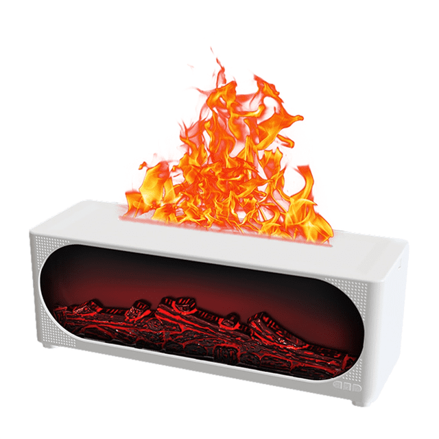 Humidificateur de Flamme de Cheminée Simulée avec Audio Bluetooth et Lumière d'Ambiance Humidificateur Prise US