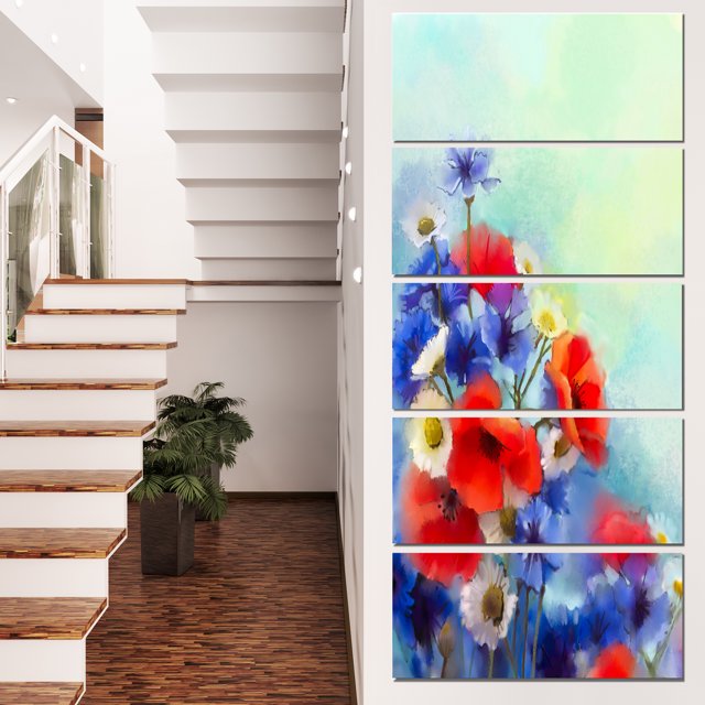 Bleuet et Marguerite Blanche - Impression sur Toile Florale
