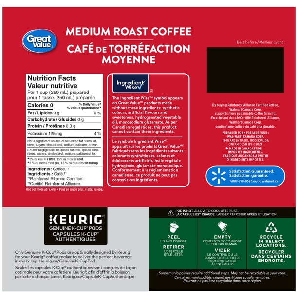 Great Value Medium Roast Coffee - Walmart.ca
