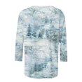 thumbnail image 4 of T-shirt Imprimé à la Mode pour Femmes Summer T-shirt Imprimé à Manches 3/4 Blouse Col Rond Tops Décontractés pour Femmes et Tops de Taille sur Clearance, 4 of 5