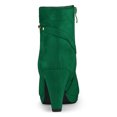 thumbnail image 4 of Unique Bargains Bottines à Talon à Bout Rond à Enfiler avec Fermeture Éclair pour Femme Vert (Taille 7,5), 4 of 7
