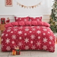 thumbnail image 1 of Gogreen Queen Duvet Cover Floral, Soft & Breathable Microfiber 3 Pieces Queen Bedding Sets, Pattern Queen Comfy Duvet Cover, with Zipper Closure (Christmas Snowflake, Queen), 1 of 8