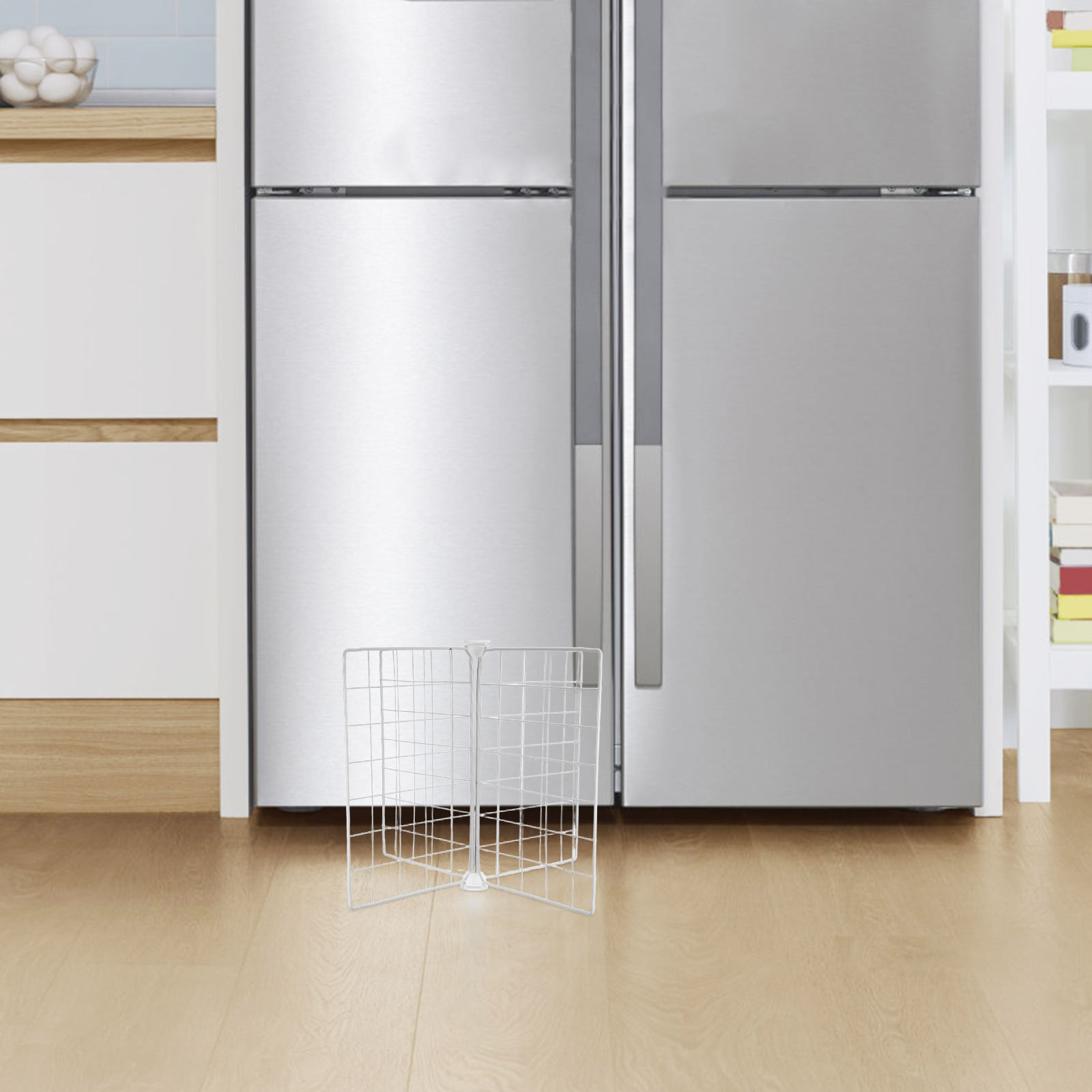 SKISUNO Multifunctional Household Refrigerator Divider Metal Fridge Divider White Ventilation 1Set