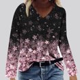 thumbnail image 2 of Hauts à Manches Longues pour Femmes Mode Décontractée Col en V Confortable Haut Imprimé T-Shirt Blouse Hauts Col en V pour Femmes Hauts Décontractés Mode pour Femmes Hauts à Manches Longues, 2 of 4