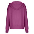 thumbnail image 4 of IROINID T-Shirt à Manches Longues en Polyester Réduit pour Femmes, Quotidien, Couleur Unie, Chandail à Capuchon, Chandails, Hauts, Blouse, Chandail à Capuchon Ample, Violet, 4 of 9