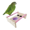 thumbnail image 4 of DOLITY Parrot Pet Bird Stand Perch Play with Water Food Bowl Portable Pink, 4 of 9