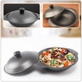 thumbnail image 5 of KAKOWELY 1 Pc Strong Cast Iron Casserole Yellow Stewed Chicken Rice Pot With Lid,8.66"X7.09"X2.36", 5 of 5