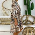 thumbnail image 3 of Women Ladies Loose Plus Size Print Long Sleeve V neck Mini Dress, 3 of 6