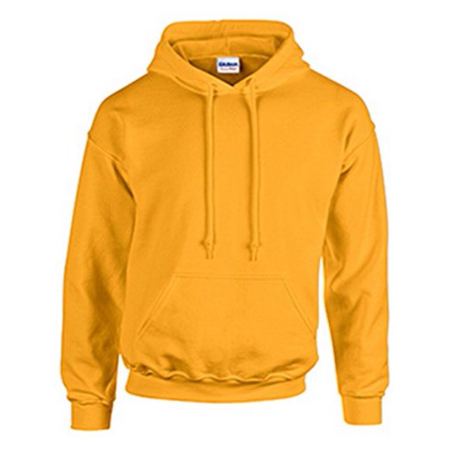 Gildan Men's Rib Knit Pouch Pocket Hooded Sweatshirt, Gold, XXX-Large