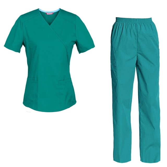 Women's Scrubs Set Scrub Top and Pants Scrubs Set