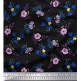 thumbnail image 1 of Soimoi Black Silk Fabric Diamond Geometric Print Sewing Fabric Yard 42 Inch Wide, 1 of 3