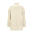 thumbnail image 4 of Dagegui Women's Oversized Turtleneck Sweaters Fall Drop Shoulder Long Sleeve Ribbed Knit Tunic Pullover Tops Beige,S, 4 of 5