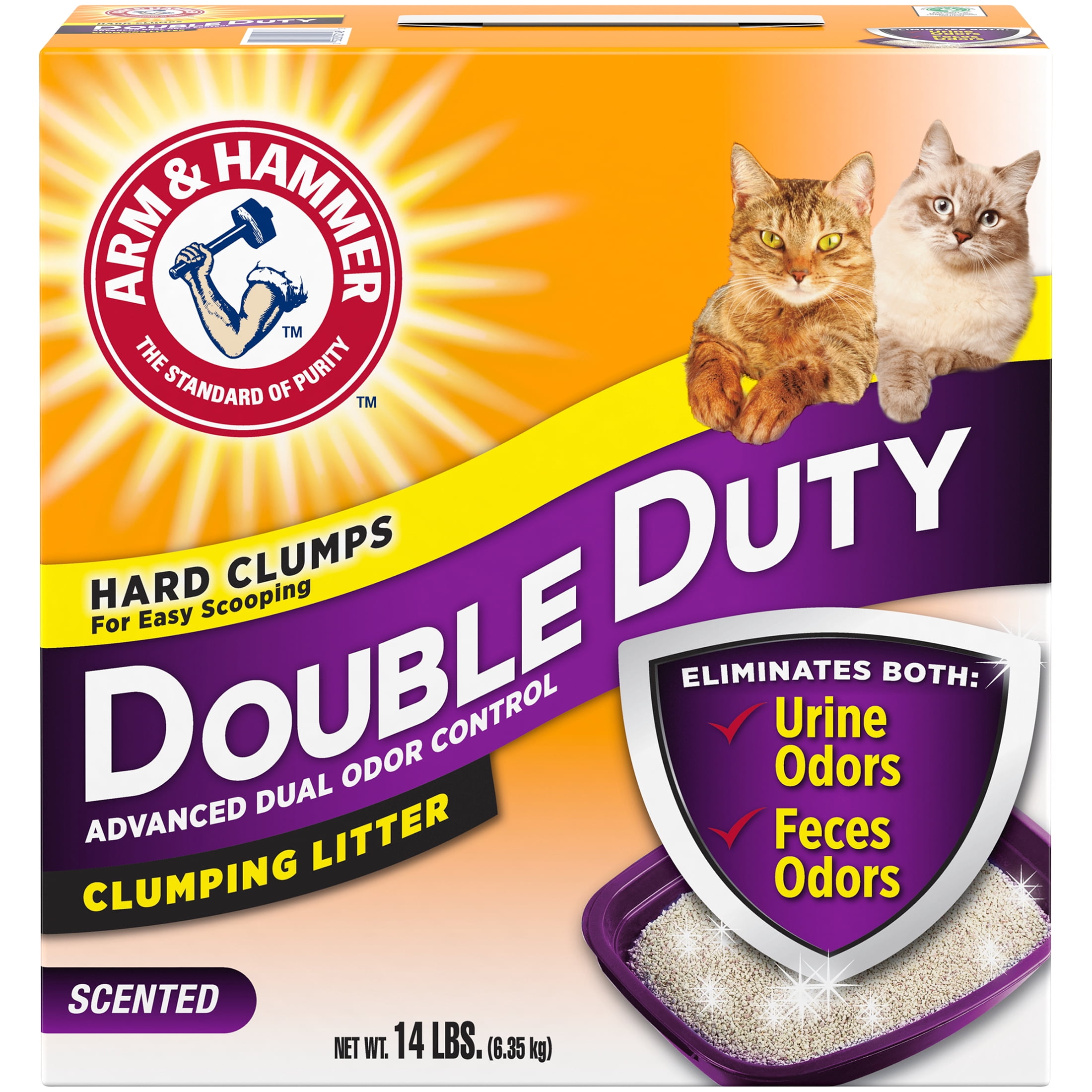 Arm & Hammer Double Duty Dual Advanced Odor Control Scented Clumping Cat Litter, 6.4kg