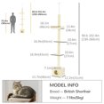 thumbnail image 3 of PawHut 91-102" Floor-to-Ceiling Cat Tree with Scratching Post, House, Bed, 3 of 10