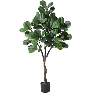 Fiddle Leaf Fig Tree 6ft Tall Artificial Tree,Faux Indoor Floor Plant with 84 Leaves,Home Decor Greenery for Bedroom Living Room Office Corner