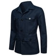 thumbnail image 1 of LOVZFMLL Jackets for Men's Solid Color Button Pocket Long Sleeved Hooded Lapel Casual Jacket, 1 of 4