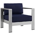 thumbnail image 3 of Modway Shore Ensemble de Mobilier de Patio Extérieur en Aluminium 4 Pcs, Argent Marine, 3 of 5